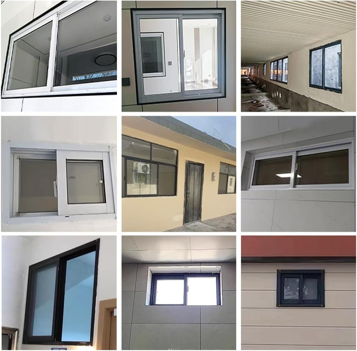 Horizontal Sliding Windows Gray/White Shed Replacement Windows with Screen Windows and Tempered Glass Ventilation Insulated Slider Window for Home Bathroom Chicken Coop(Gray,50X16IN)