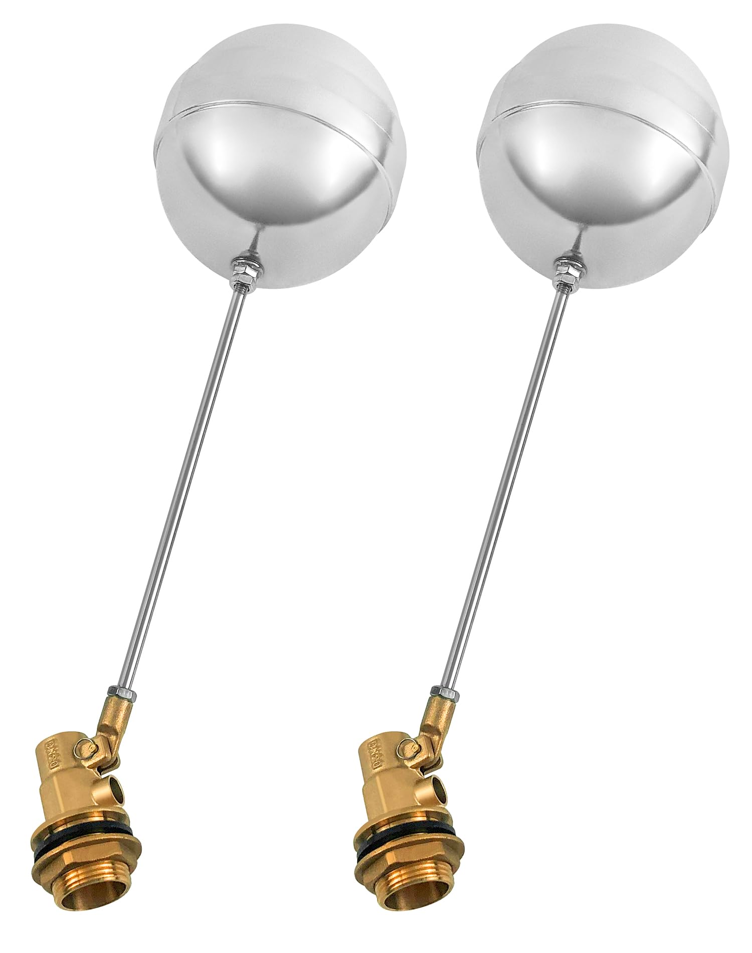 QWORK Stainless Steel Floating Ball Float Valves 1/2 inch DN15 Adjustable Male Thread Water Float Sensor Hydraulics, Pneumatics & Plumbingall, 2 Pack