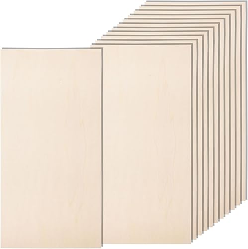 Miniatura 12 de Paquete de 6 hojas de madera de tilo de 10.7 x 7 x 1/4 pulgadas-6mm de grosor para manualidades, hojas de madera contrachapada sin terminar, paneles