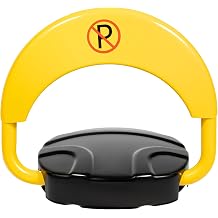 Automatic Remote Control Parking Lock, Yellow Parking Barrier Waterproof, Car Parking Spot Lock with Alarm Function and 2 Remote Controls, Folding Parking Barrier for Home, Office & Commercial Use