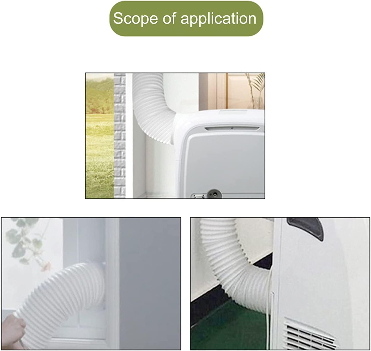 Interfaz de conector de tubo de manguera Interfaz de conducto de escape de aire acondicionado Adaptador de conector ABS RV para aire acondicionado móvil KYR-35 White1 2
