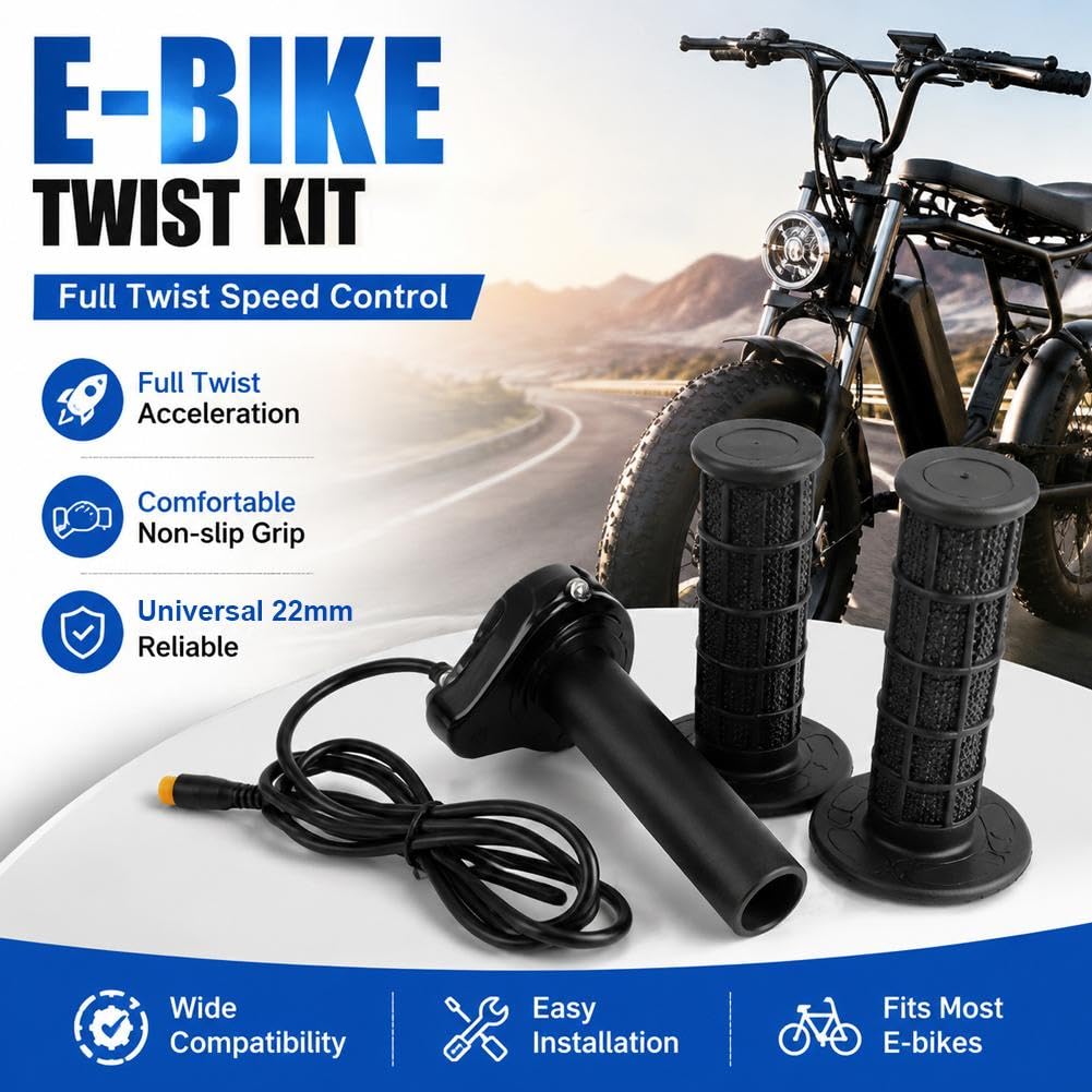 Ebike - Acelerador de giro completo para Lectric XP4 Macfox X1 HappyRun Freego, kit de agarre del acelerador estilo Surron de 3 pines, 12 V-72 V, compatible con HappyRun Freego Heybike Electric Dirt