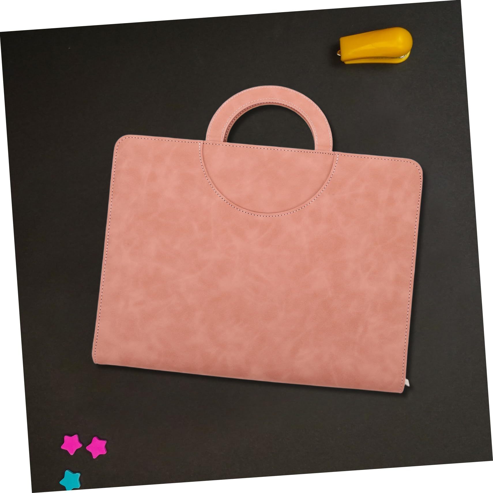 Bolsa para Documentos A4 de Pu con Cremallera Rosa