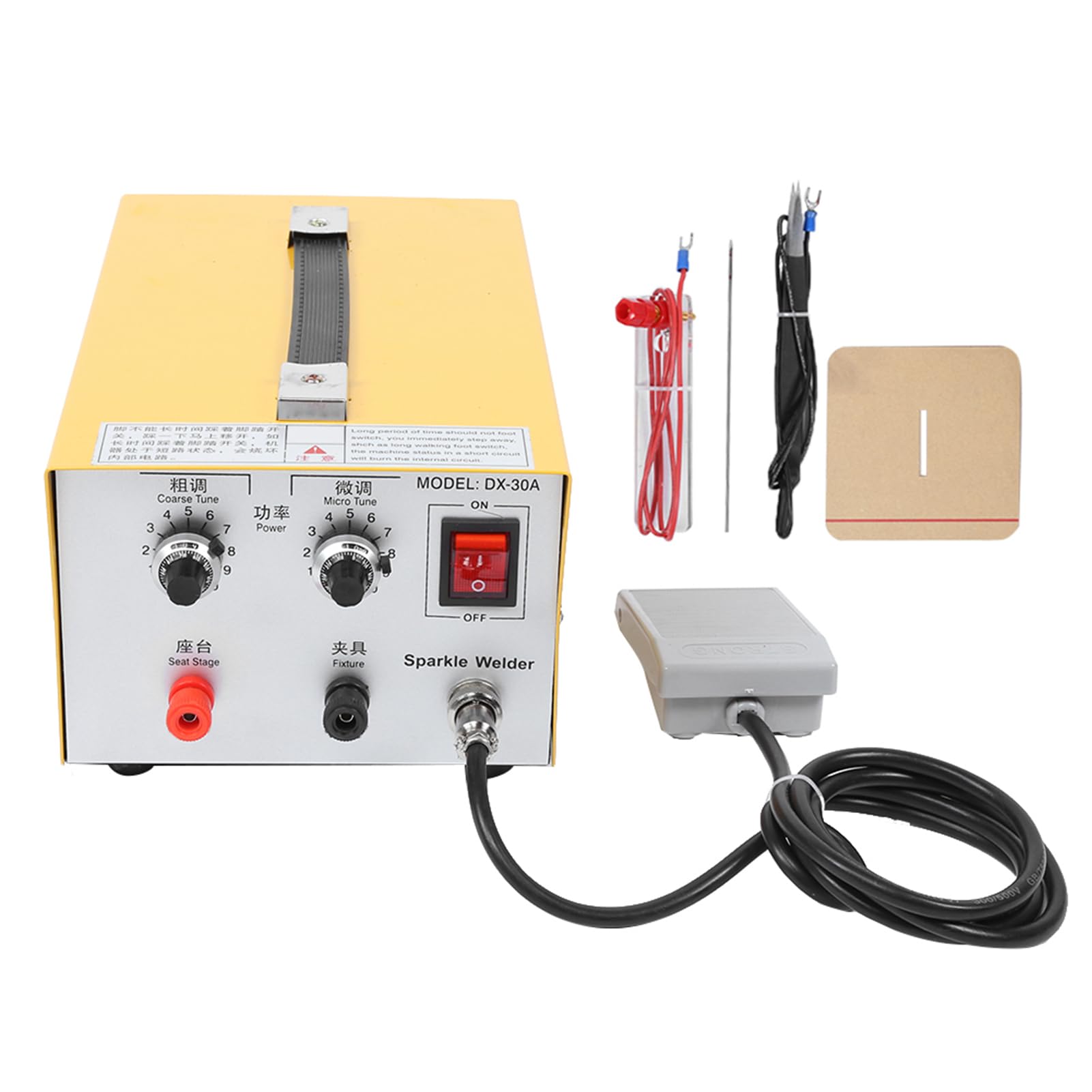 Máquina de soldadura por puntos de joyería profesional 30A oro plata soldadora, ideal para soldadura rápida de platino, oro, oro K, plata con regulador de corriente para la fabricación de joyas y