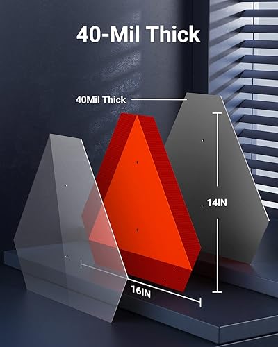 Miniatura 5 de SWEETAPRIL Letrero de vehículo de movimiento lento, letreros triangulares de aluminio de movimiento lento de aluminio, 14 x 16 pulgadas, 40 mil de