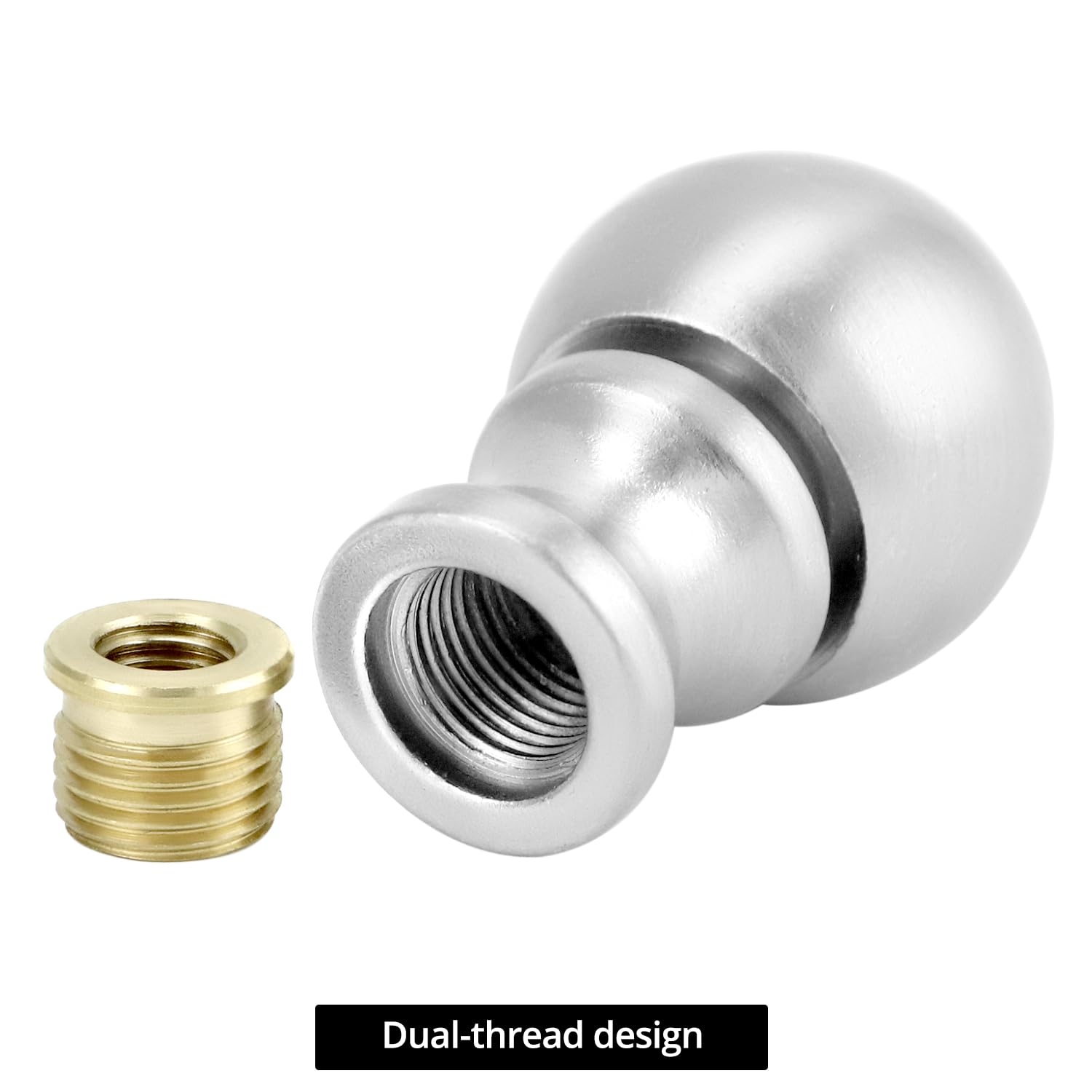 Paquete de 4 remates de lámpara de bola de doble hilo, tapa de rosca plateada, cubierta de tuerca de lámpara para lámparas de mesa y de pie, se adapta a 1/8 IP (3/8 pulgadas) y rosca de arpa 4