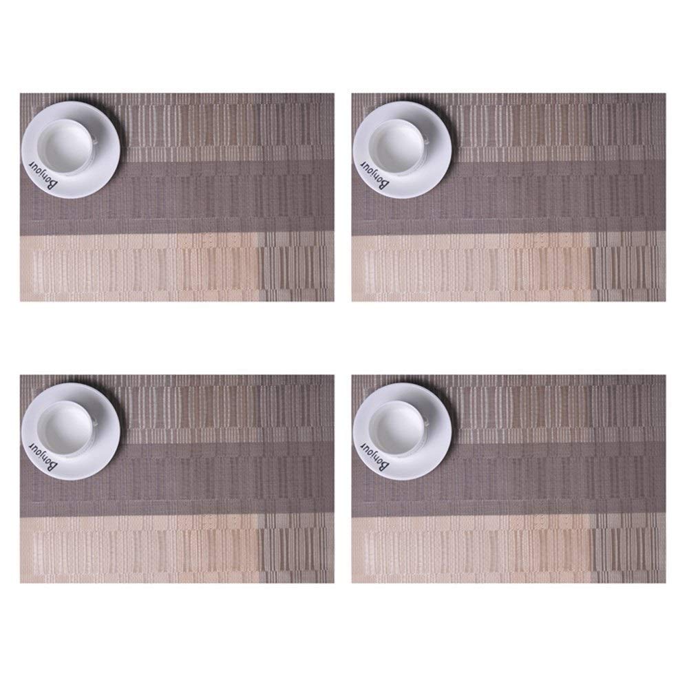 Decorazioni per la tavola, tovagliette, Set di 4 tovagliette rettangolari per Cucina e Pranzo, sottobicchieri in PVC per caffè, tè pomeridiano, Cena, Hotel, 4 Colori.