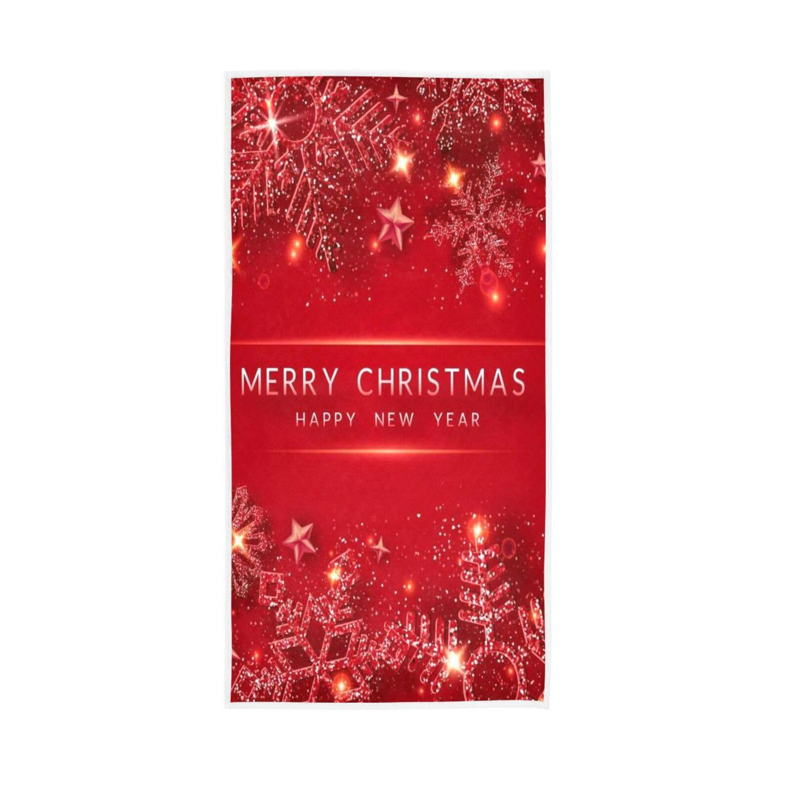 LSRCPD Christmas Shining Snowflakes Bath Hand Towels, 15 x 30 Inches Absorbent Hand Towel, Spa Towels for Facials Gym Towels