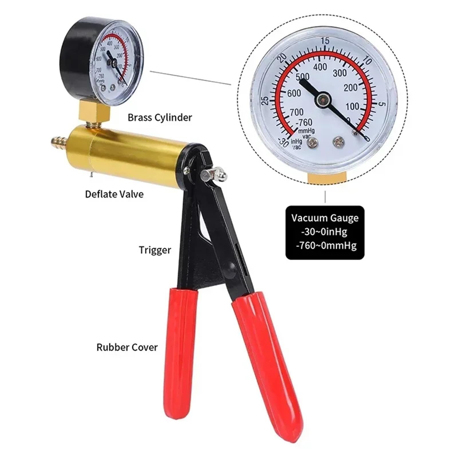 DRUM BRAKE BAR Zestaw Do Ręcznego Odpowietrzania Hamulców, Pompa Próżniowa, Pistolet Próżniowy, Tester Pomp, Narzędzia Samochodowych, Manometr Podciśnienia