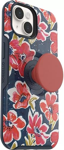 Miniatura 4 de OtterBox Funda para iPhone 14 y iPhone 13 (solamente) - Otter + Pop Symmetry Series Case - FLOWERRAMA - PopSockets PopGrip integrado - Apto para