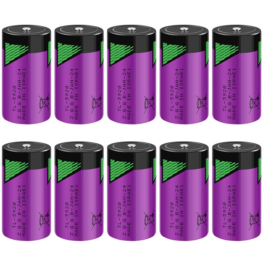 LINHUPAK (10-Pack) TL-5920 Battery 3.6V 8500mAh Size C Non-Rechargeable for Tadiran Series Lithium Battery (ER26500 / LS26500)