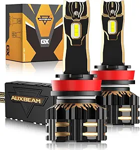 Auxbeam H11 Light Bulbs, The GOAT 2024 F22-GX Series 120W 800% Brightness Upgrade H9 H8 Bulbs, 6500K Cool White H11 H8 H9 Bulb for Halogen Replacement Fog Light Bulbs, Canbus Ready