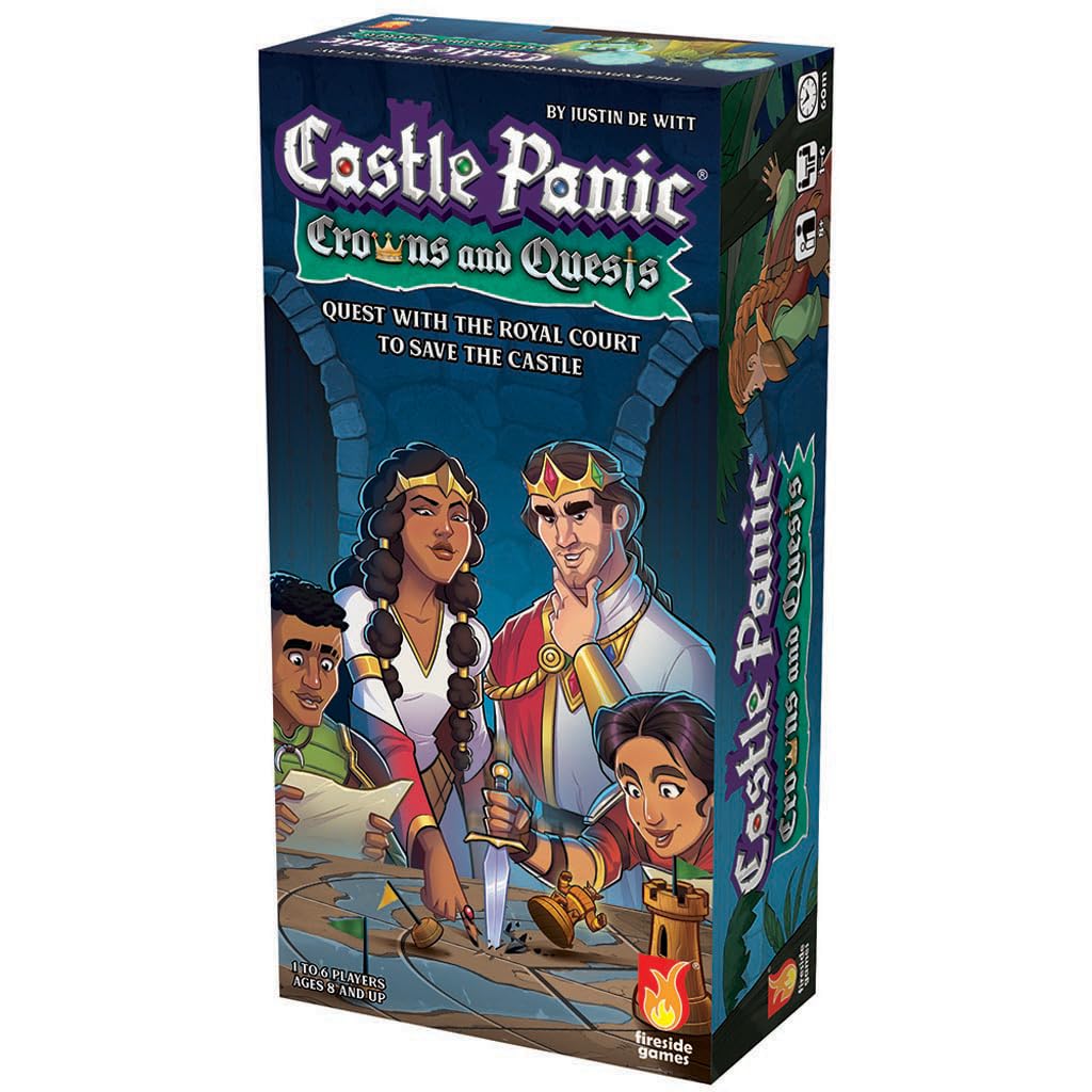 Fireside Games Castle Panic: Crowns and Quests | Expansion | Board Game for Adults and Family | Cooperative | Ages 8+ | for 1 to 6 Players | Average Playtime 45 Minutes | Made