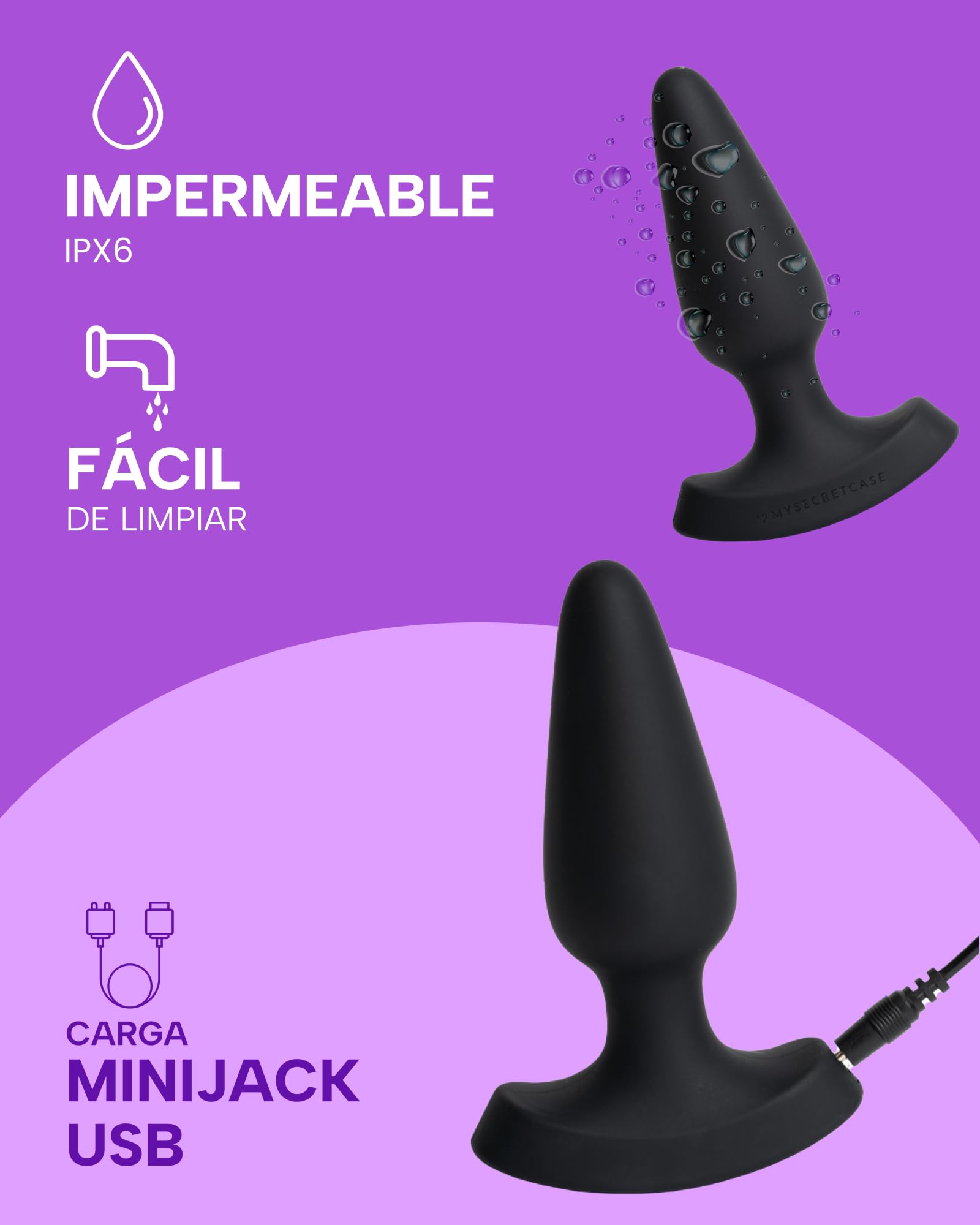 MySecretCase Plug Anales,Con Luz 7 Vibraciòn y 4 Intensidad Plug con Vibración y Control Remoto Vibrador Anal Butt Plug Brinquedos Sexuais Para Casais Juguetes Sexuales Consolador Mujer Consolador Hom