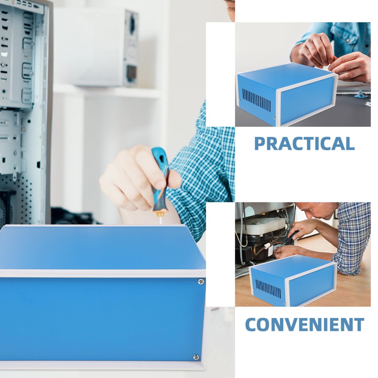 ARTIBETTER Elektronikgehäuse aus Metall Anschlusskasten Projektbox für Kleine Klemmen Schraubmontage Selbstgemacht Elektrogehäuse für Messgeräte