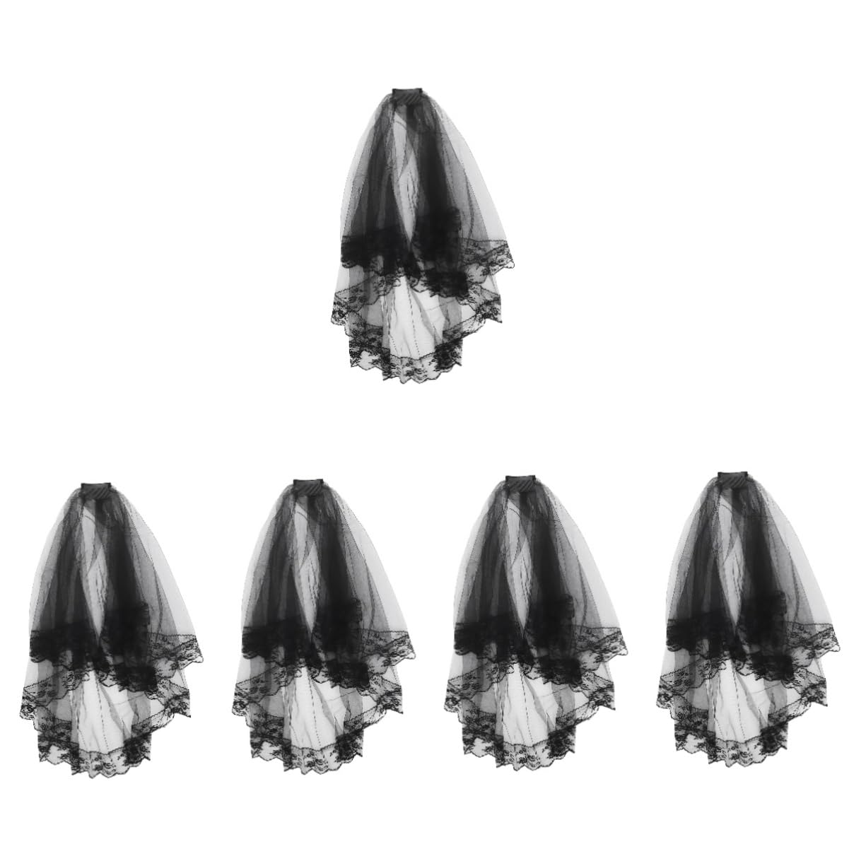 GALPADA 5stücke Kurzer Brautschleier Aus Spitze Für Hochzeiten Und Halloween Mit Elegantem Mesh-look Perfektes Kostümzubehör Für Besondere Anlässe