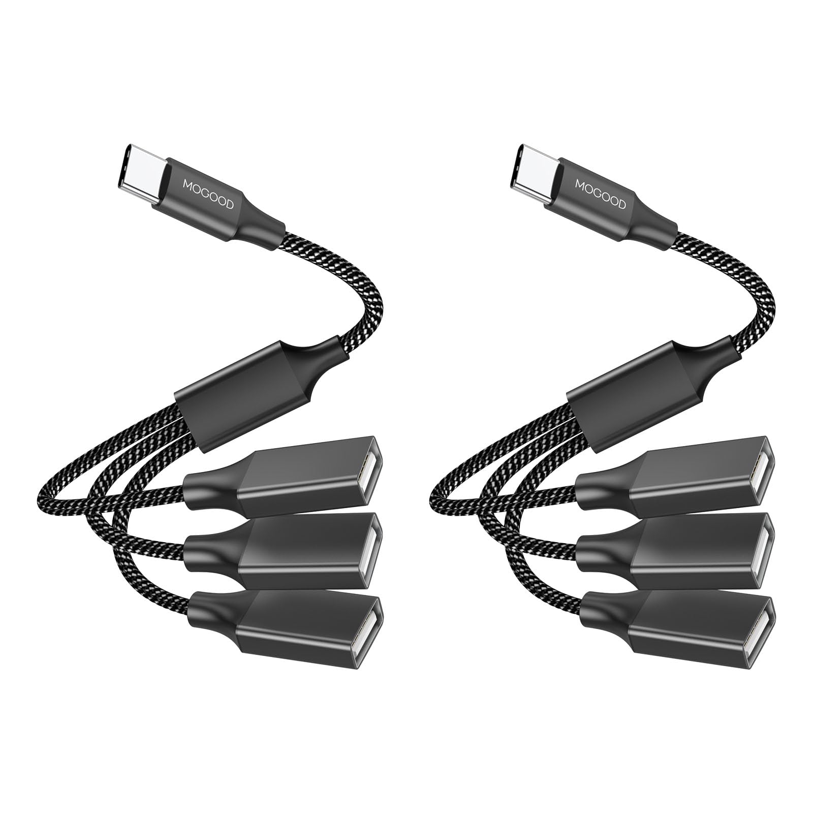 USB C Male to Three USB Female Cable Adapter,Type C to 3 Type A 2.0 Port Splitter Dongle Cord Converter Connector Multiple Multi Hub for MacBook,iPad Pro Air,Microsoft Surface Go,PC,Laptop