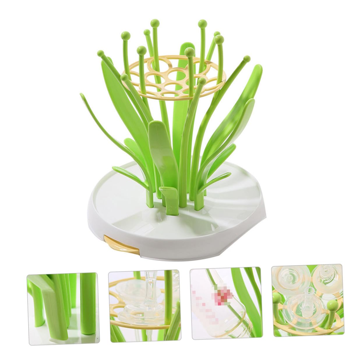 Soporte Secado Biberones Multifuncional Estante para Botellas y Tetinas Diseño Removible y Fácil de Limpiar Tendedero Portátil para Guardar y Secar Biberones y Accesorios de Color