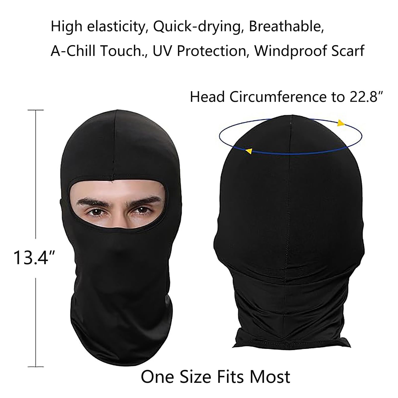 Balaclava Ski Mask, Motorcycle UV Protector Scarf, Summer Cooling Neck Gaiter, Balaclavas Breathable Full Face Cover 3 Pieces