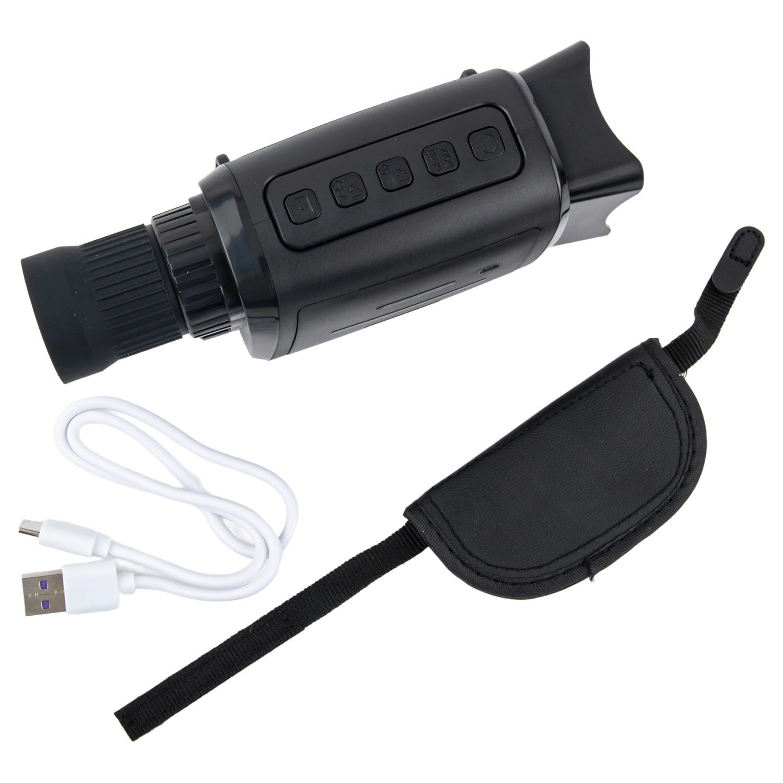 Digitales Infrarot Nachtsicht Monokular 1080P HD mit 2 Zoll TFT Display, 16x Digitalzoom, 3W 850nm Einstellbarer Strahler für Jagd, Wildbeobachtung und Camping, Lange Reichweite 800m-3000m, Bl