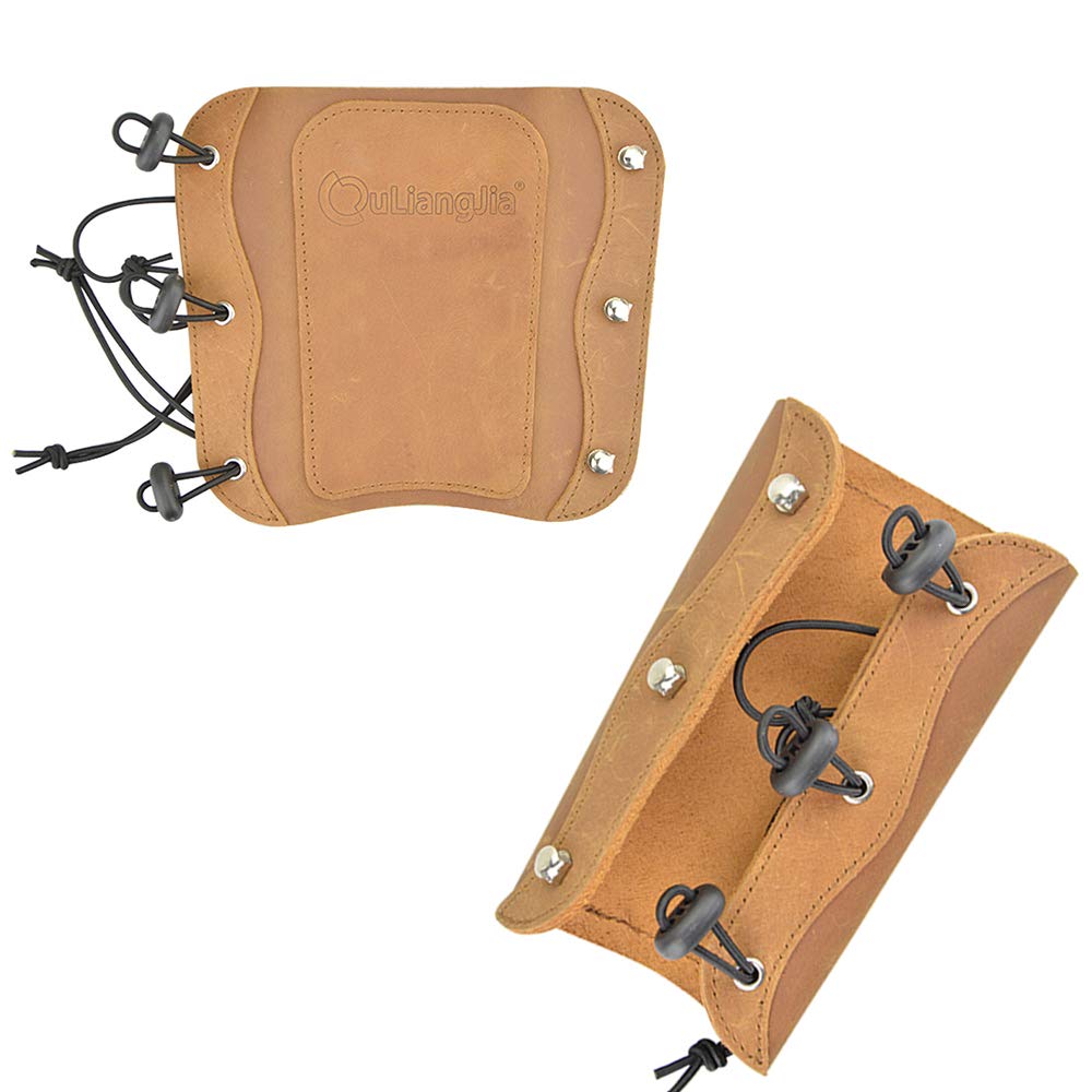 Elong Bogenschießen Armschutz 22cm - Leder Armschutz Mit 3 Riemen