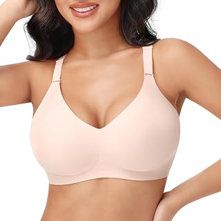 Jelly Wireless Bra for Women - Comfortable Seamless Full Support & Soft Padded Daily Wear Bras for Older Women