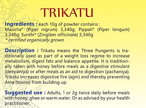 TRIKATU Powder 100% USDA Certified Organic - 100gm (Pack of 5) - with Free Gift Samples and Expedited Delivery - Image 2