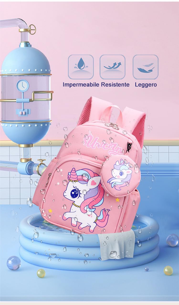 R.Leone Valigia Cavalcabile per Bambina EasyJet 45x36x20 cm + 30x23x14 cm Set 2 Pezzi Trolley Bagaglio a mano 4 Ruote e Zaino 3252 (Unicorno, Valigia 45x36x20cm+Zaino con corno)