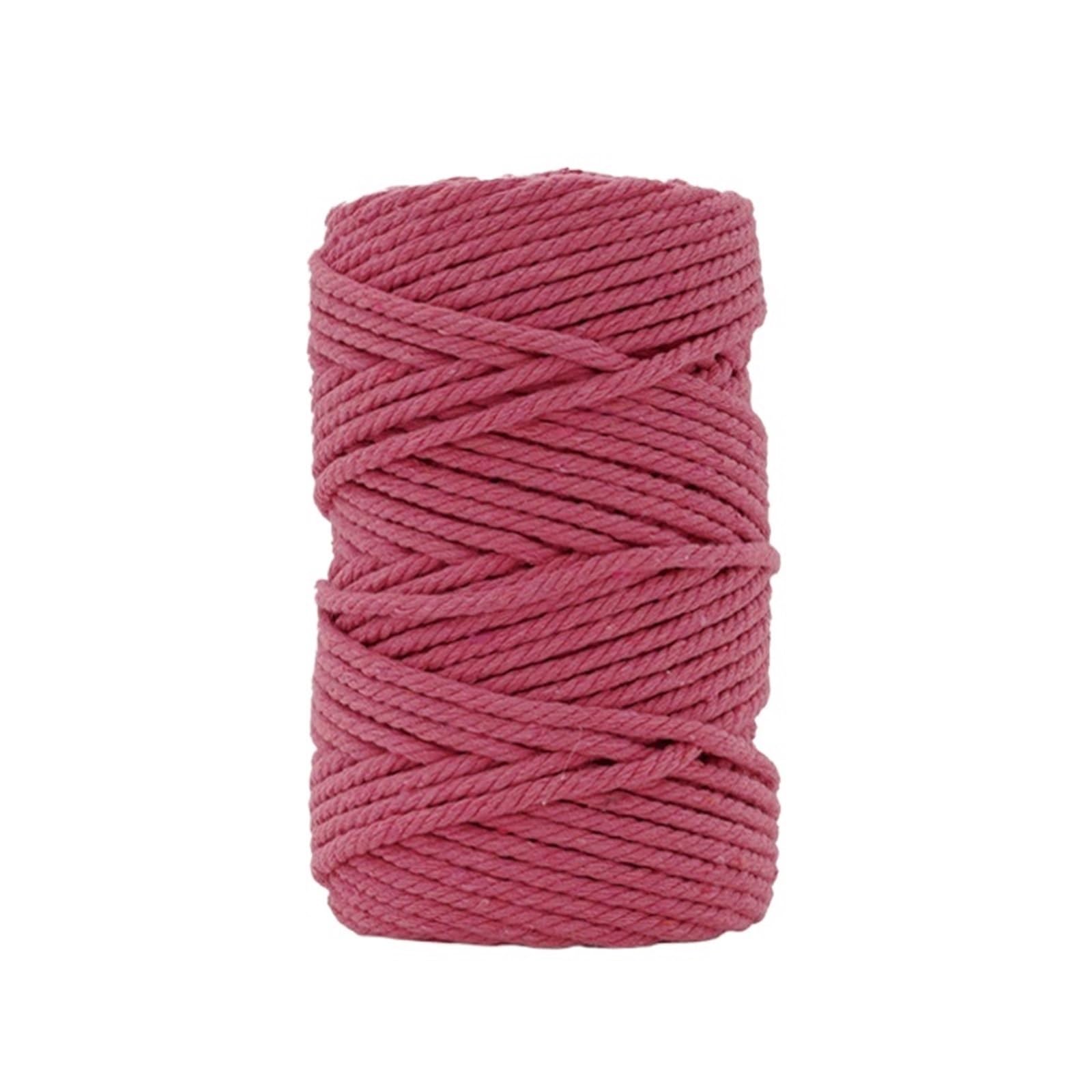 Cotton Macrame Cord 3.0mm Core-Spun Cotton Rope 50 Yards Natural And Colorful Cord for Macrame Jewelry Making Craft DIY(Color4)