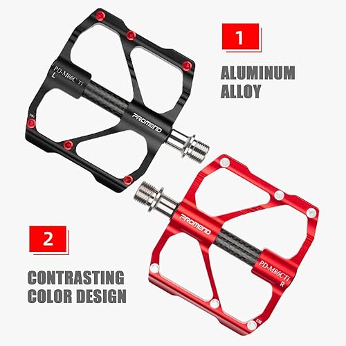 Miniatura 2 de Pedales de bicicleta de montaña Pedales de bicicleta de aleación de aluminio Pedales de bicicleta de 3 rodamientos de fibra de carbono Tubo de eje