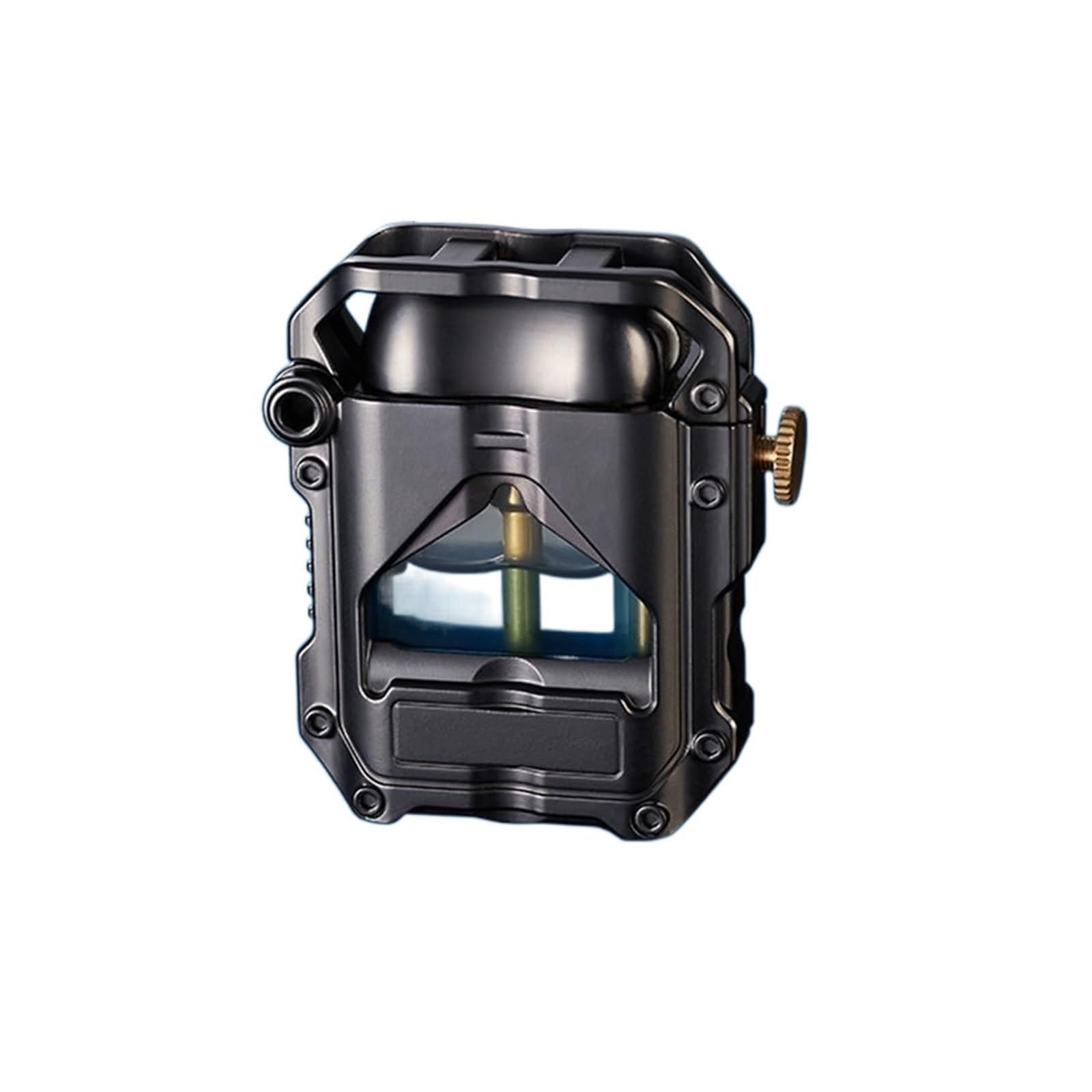 Ihgvvbfg Black Vintage Kerosene Lighter Cool Metal Lighter Transparent Visible Tank, Reusable, Open Flame Soft Flame Refillable Windproof Torch Lighter