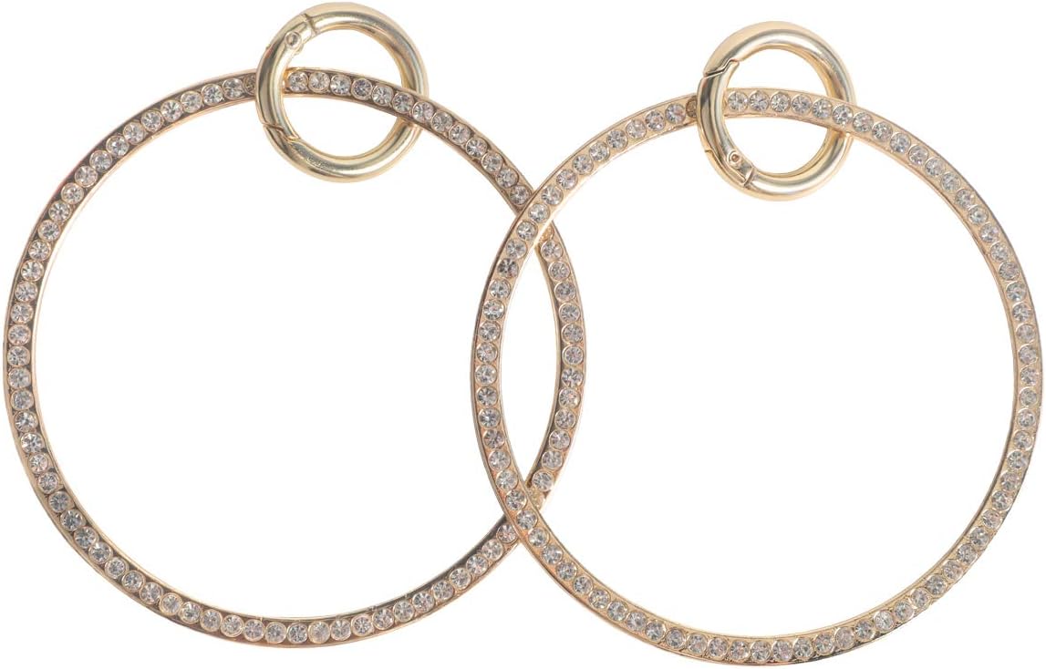 Beaulegan Purse Handle Replacement - Diamond Ring for Clutch and Evening Bag, 3.54 Inch Wide, Gold, 2PCS
