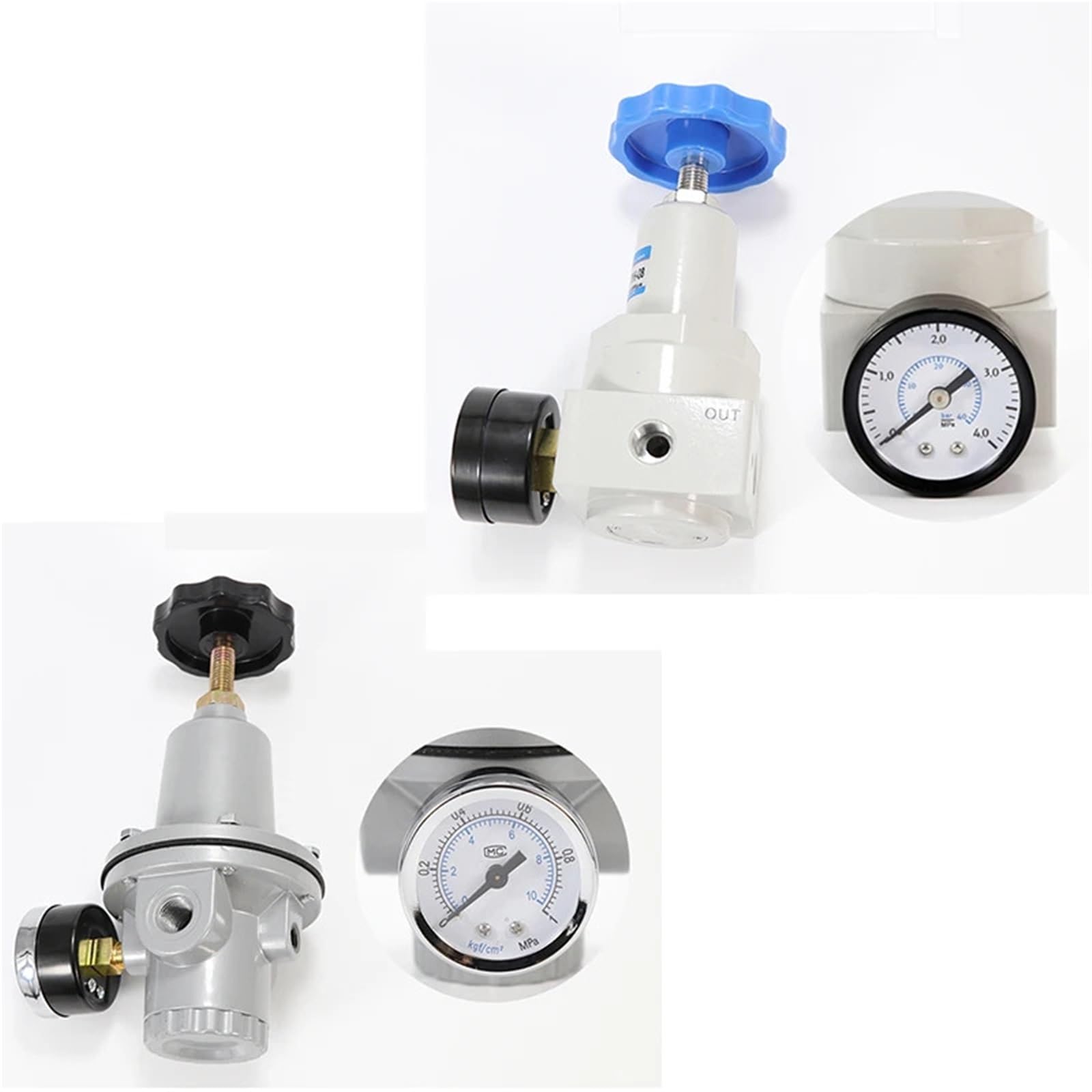 Regolatore di Pressione pneumatica 0~40 Bar con Porta manometro 1/4 3/8 1/2 2 Pollici BSP 1/2" QTYH QTY-08 10 15 20 25 32 40 50(QTY-50)