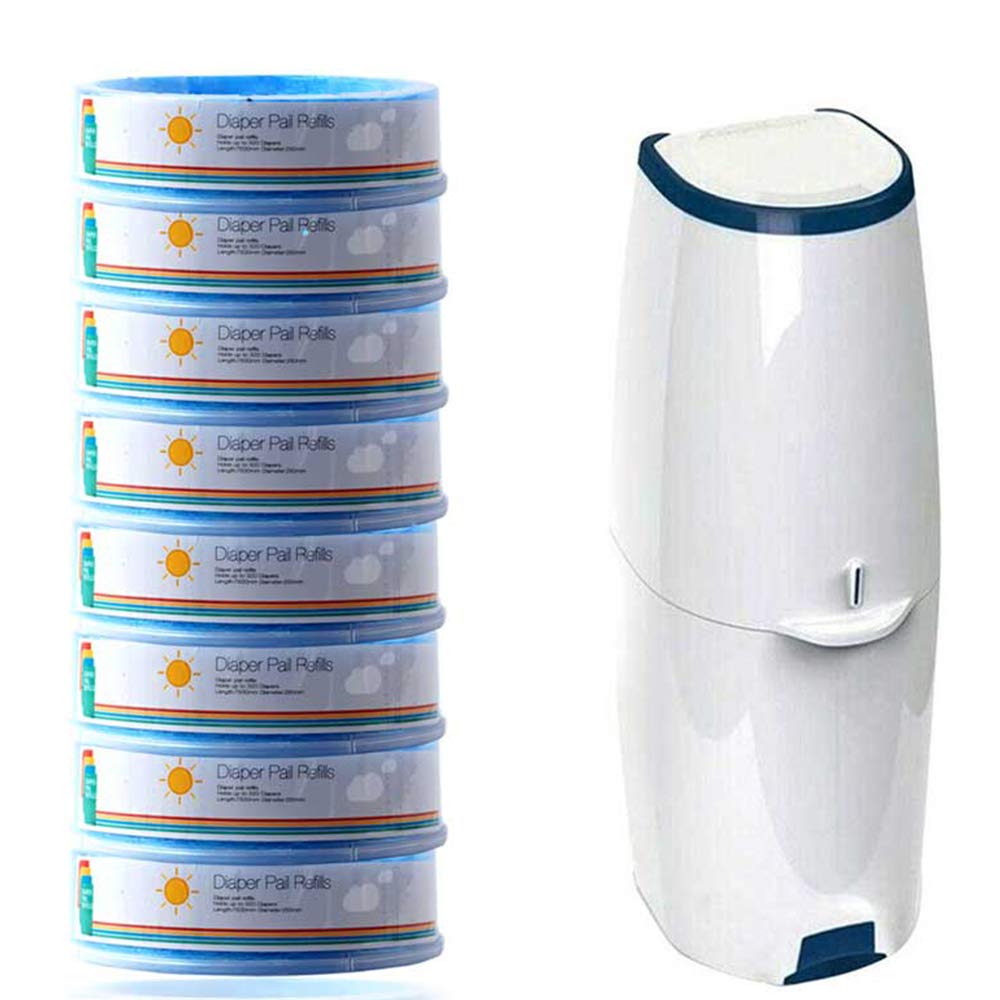 Aleto Lot de 8 sacs poubelle de rechange pour poubelles à couches