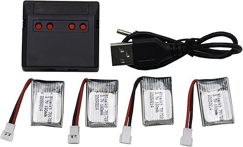 Miniatura 8 de Blomiky Paquete de 4 baterías Li-PO de 3.7 V 1S 180 mAh 20C con enchufe MX2.0 adecuado para algunos pequeños drones helicópteros RC Airplne  3.7 V