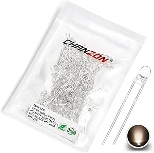 Chanzon Led Diode EDGELEC 100pcs 3mm Red & Green Lights Bi-Color LED Diodes Common Anode Clear Round Lens +200pcs Resistors (for DC 6-12V) Included, Bright Bulb Lamps Light Emitting Diode Led Diode