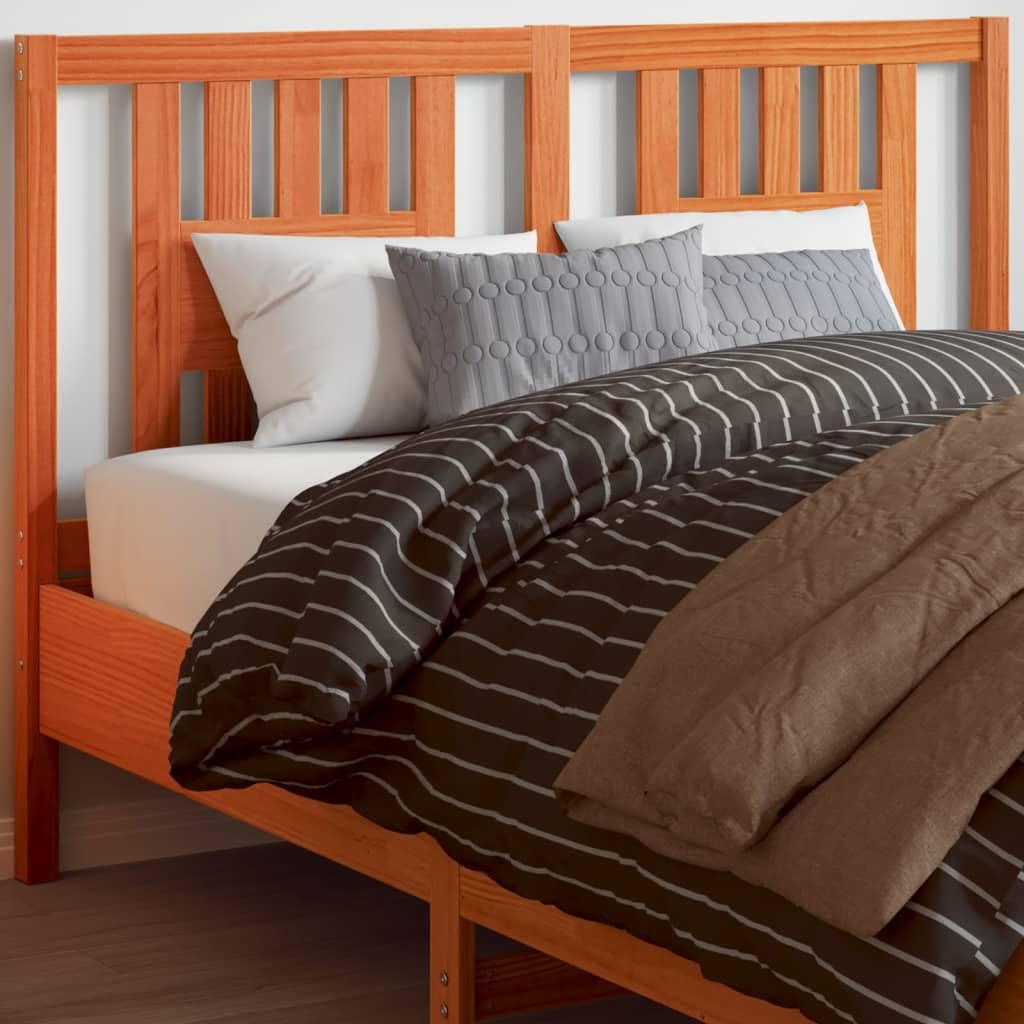 Testiera Marrone Cera 140 cm in Legno Massello di Pino Testiere Letto Matrimoniale Testiera Letto Una Piazza E Mezza Testata Letto Matrimoniale Spalliera Letto Singolo per Camere Da Letto