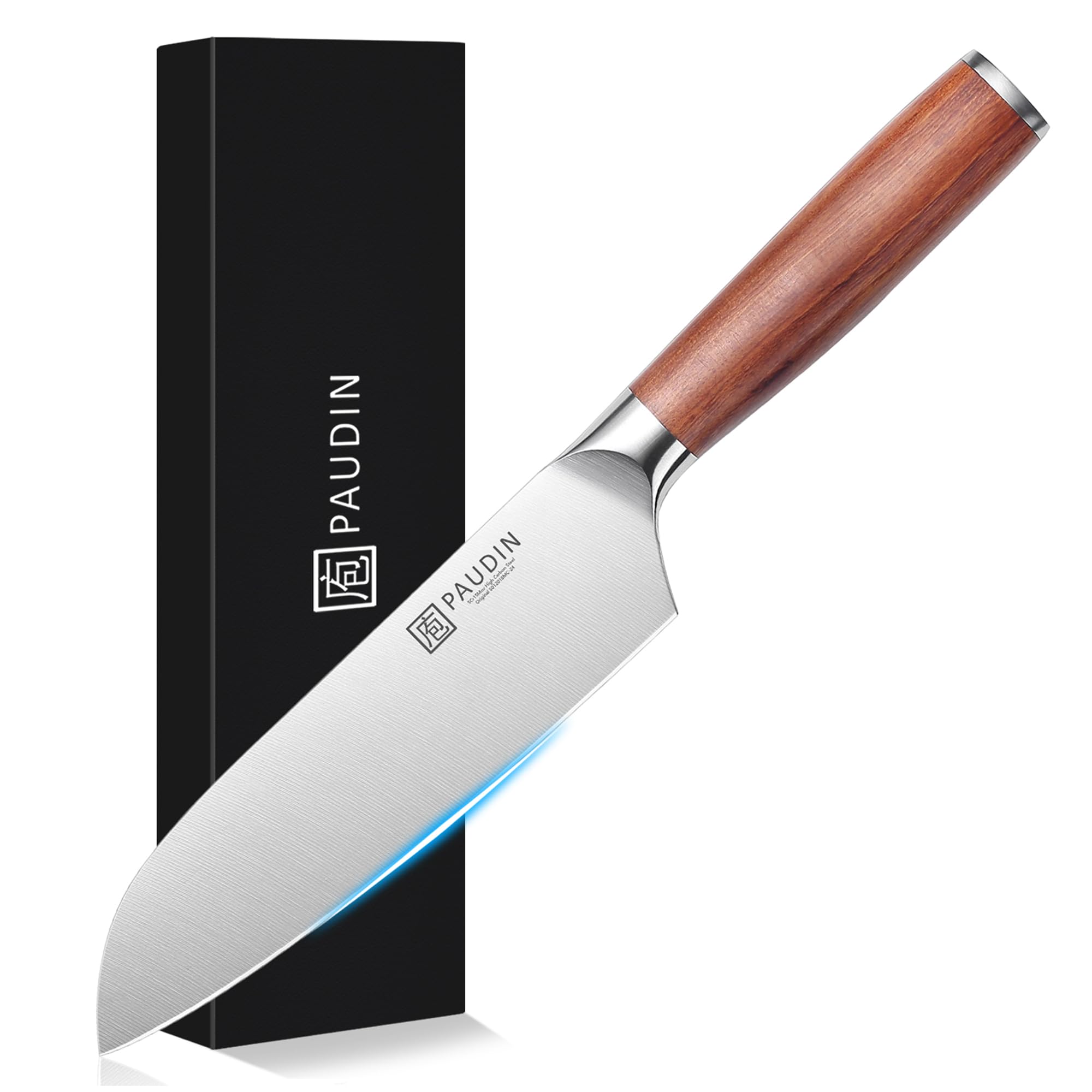 Amazon | PAUDIN 三徳包丁 175㎜ 5Cr15Mov ステンレス 天然木ハンドル