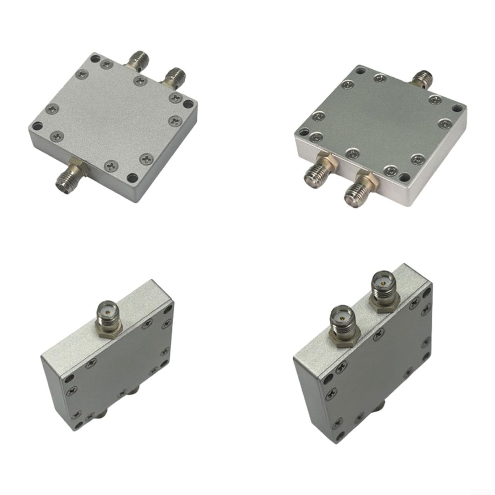 Combinador divisor de potencia de señal 1 a 2, 1GHz-4GHz, baja pérdida 0.5dB, VSWR 1.25, aislamiento de puerto de 24dB, metal para GPS para banda L, plateado