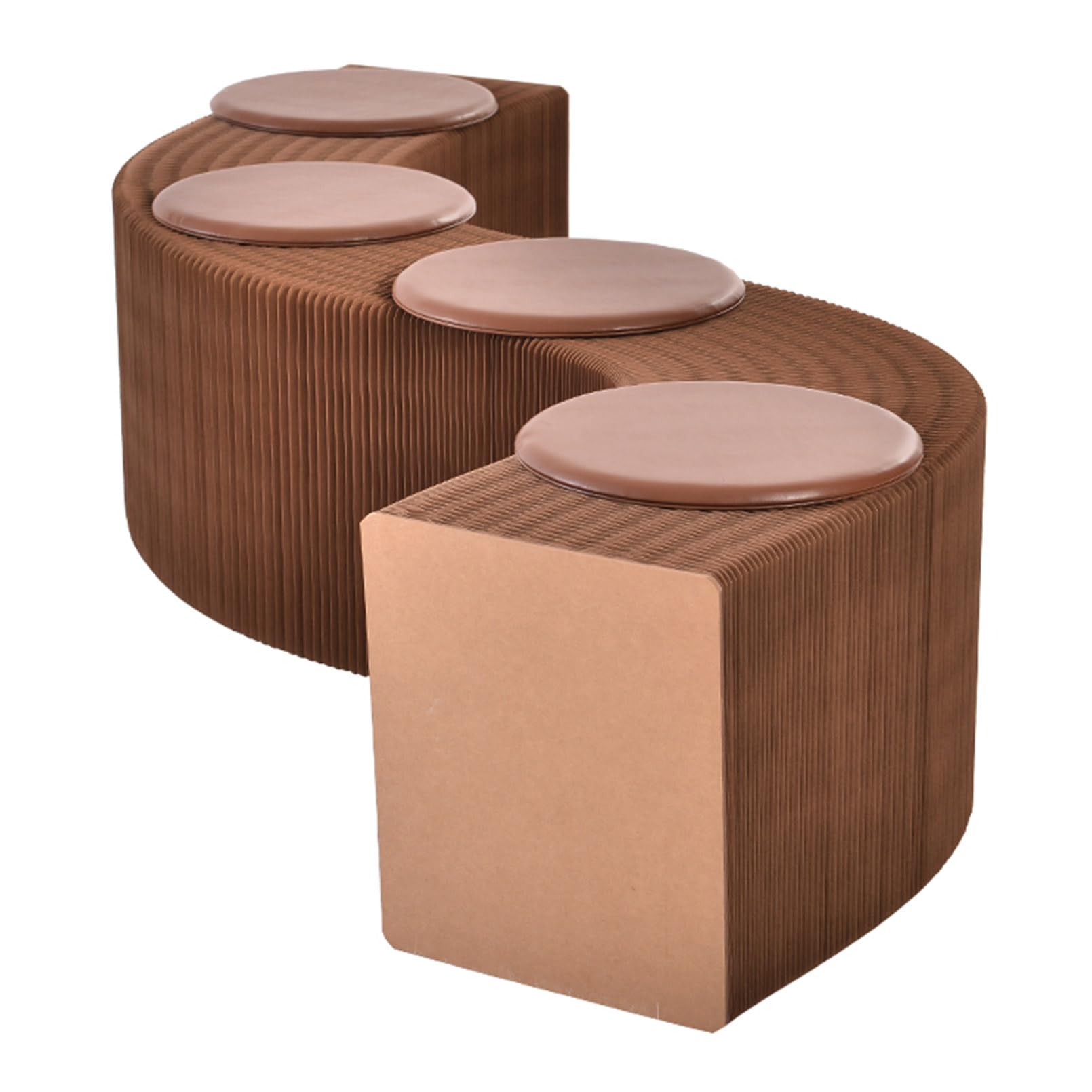 LMMIAOZ Folding Paper Stool Sofa Chair Benches for Living Room Entryway Hallways and Bedrooms Multi Functional Footrest and Extra Seating (Brown)