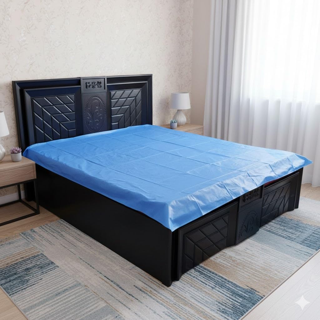 CASA-NEST Waterproof PVC Sheet Double Bed Mattress Protector (6.5x6ft, Colour and Design May Vary)-image-20