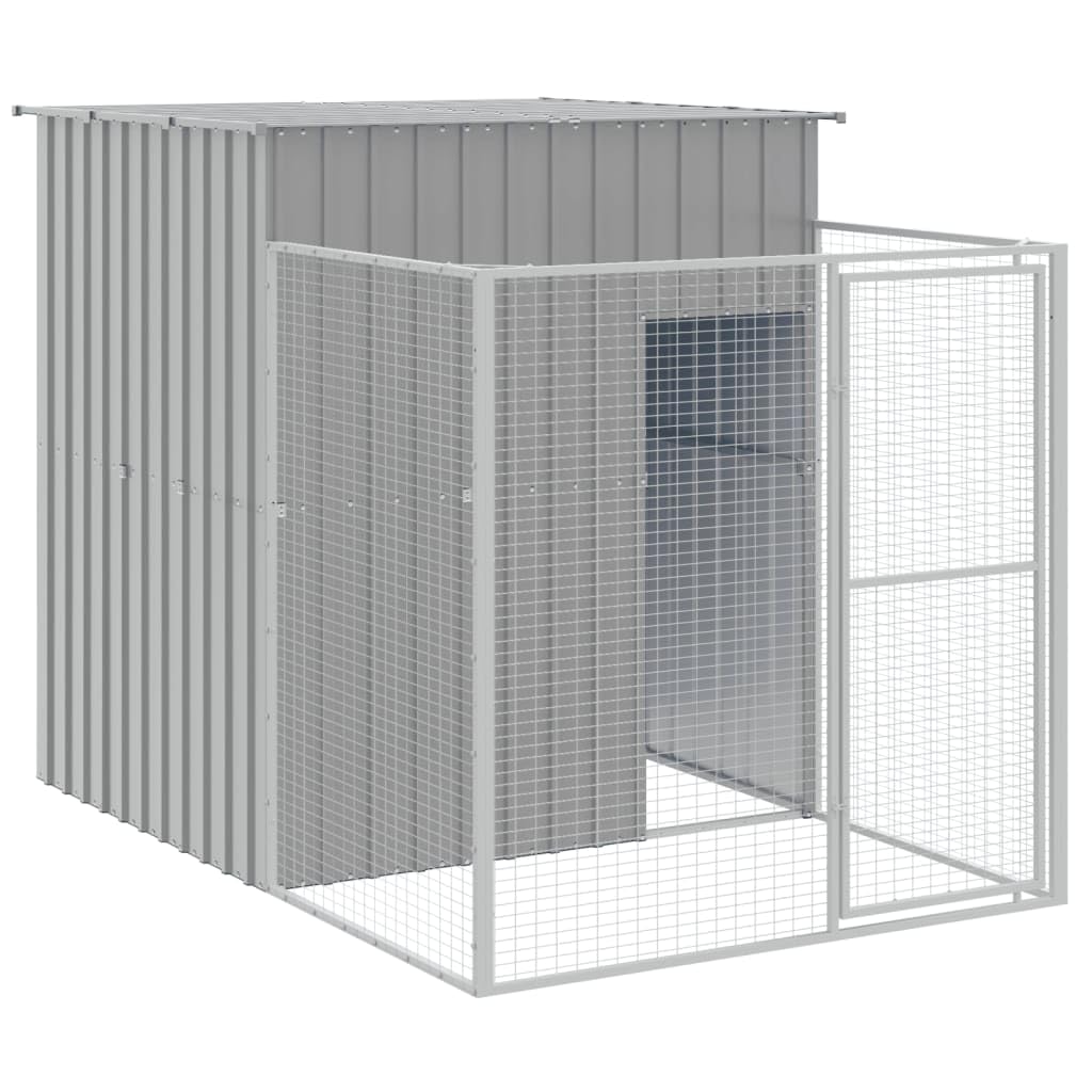 Homgoday Casetta Cani Corsa Grigio Chiaro 165x863x181 cm Acciaio Zincato, Gabbia Cane Gabbia per Cani da Interno Kennel per Cani Gabbie per Cani Recinto per Cani da Esterno