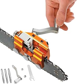 KYYR Timberline Chainsaw Sharpener, Chainsaw Chain Sharpening Jig, Hand Crank Chain Saw Sharpener Tool, Can Make The Saw Extremely Sharp and Cut Anything Easily (Orange)