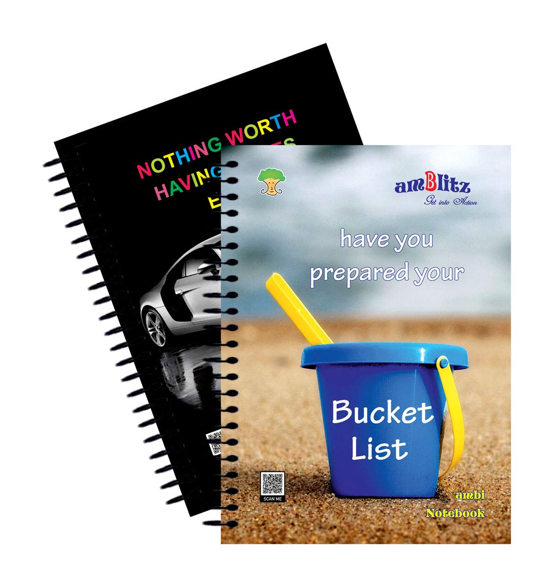 amblitz 5 Subject Spiral Notebook 200 Pages, Ruled (A5 Size, Pack of