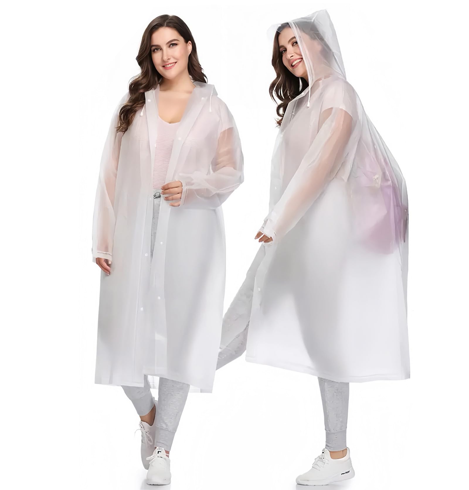 Poncho Antipioggia Riutilizzabili - 2 Pezzi In EVA, Impermeabili E Portatili, Per Trekking E Eventi - Foto 4