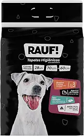 RAUF - TAPETE HIGIENICO PARA CÃES - RAUF CARVAO ATIVADO 70cmx60cm 28und - Econômico
