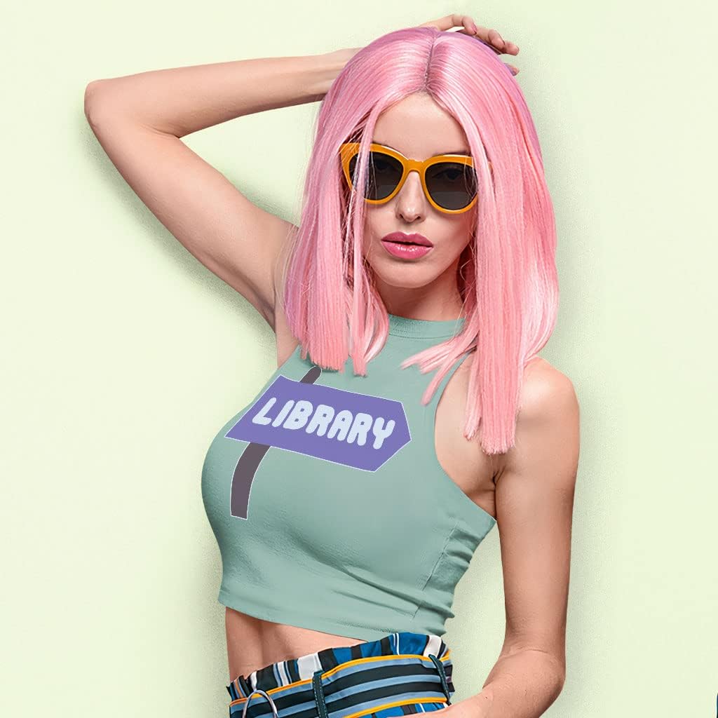 Library Racerback Cropped Tank - Printed Women's Tank - Cool Tank Top