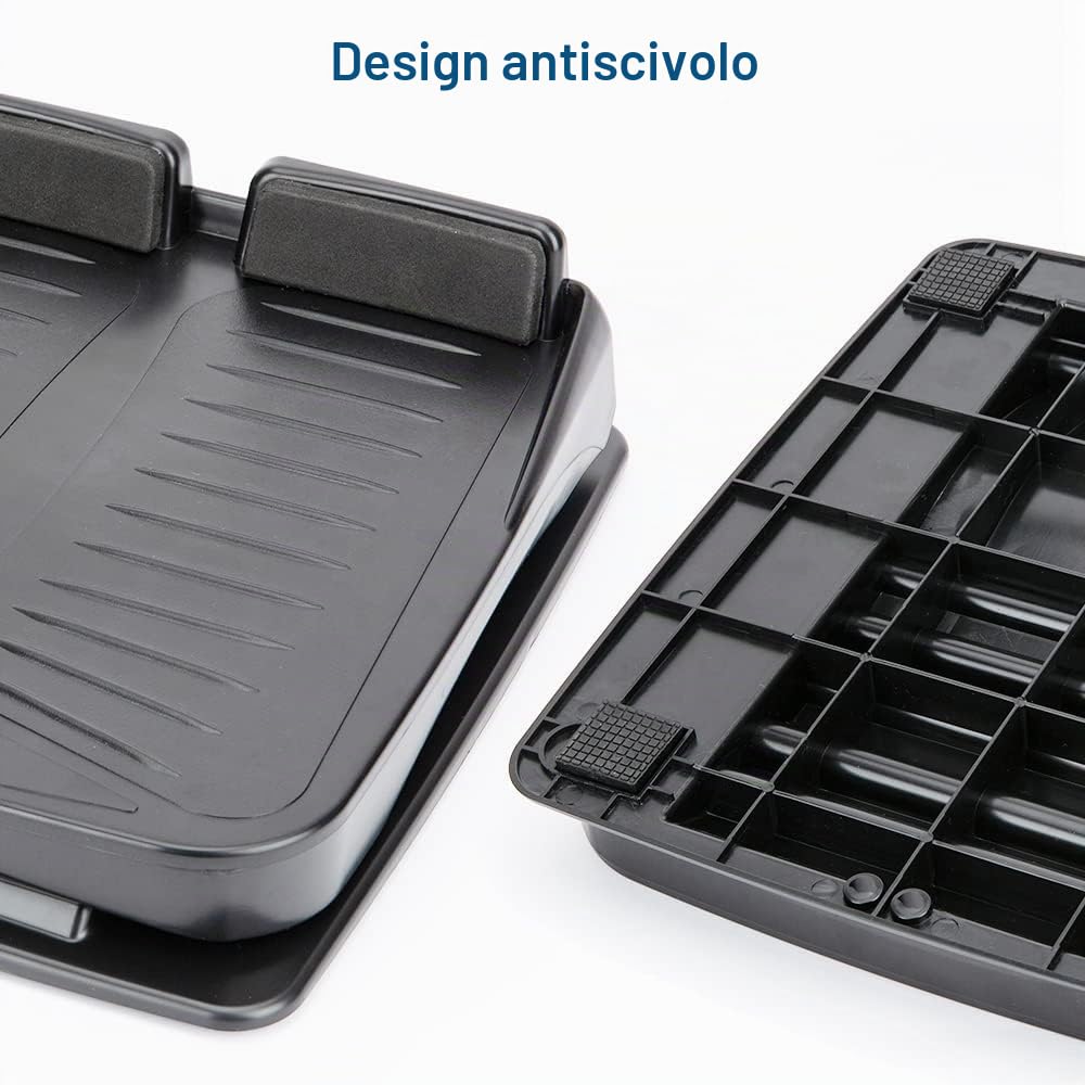 StrongTek Tavola inclinata portatile, tavole inclinate regolabili, barella per polpaccio, sgabello per piedi, elastico alla caviglia, cuneo elasticizzato in 4 posizioni (capacità 136 kg) (nero)