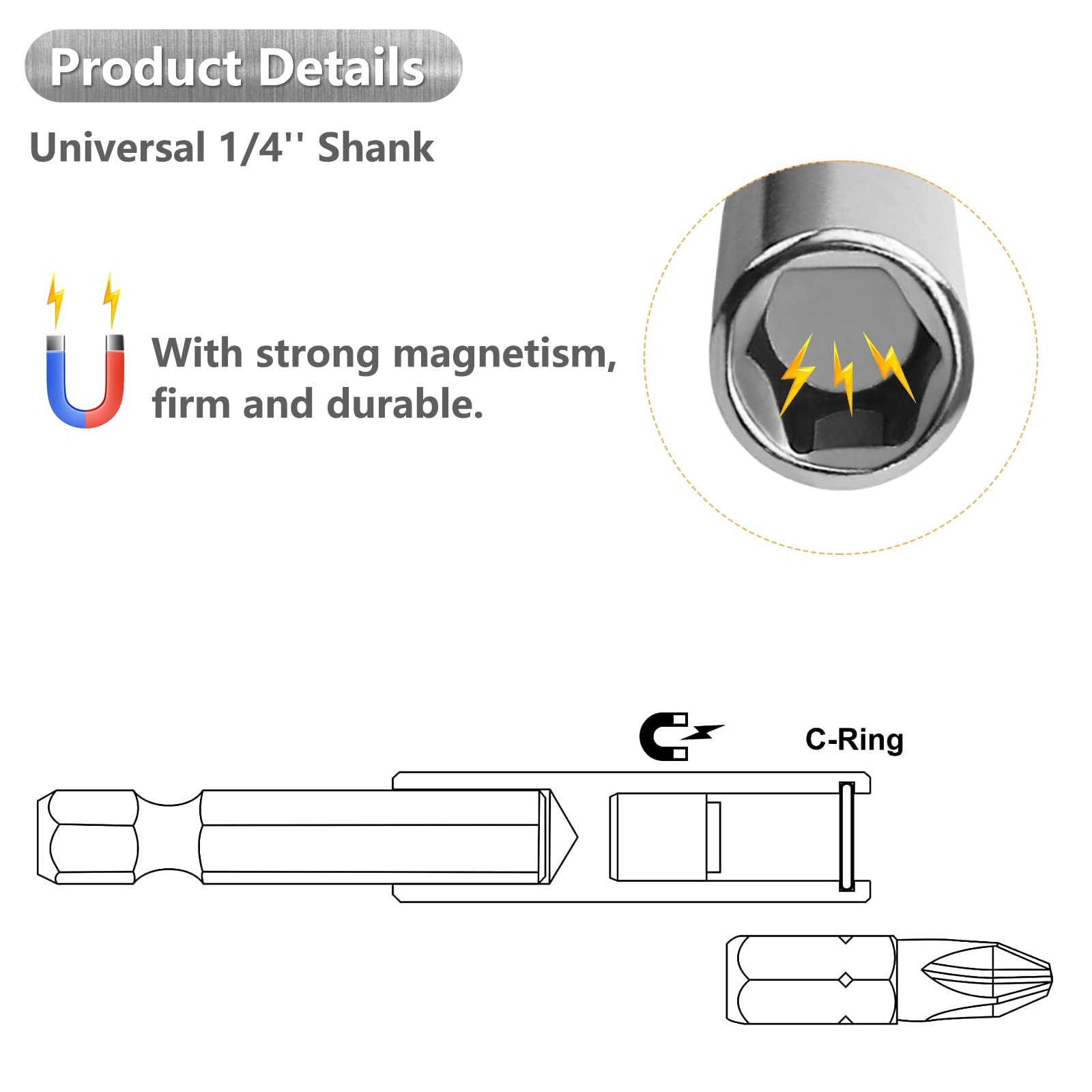 Amazon.co.jp: 磁気ビットホルダー、2、4、6インチドリルビット