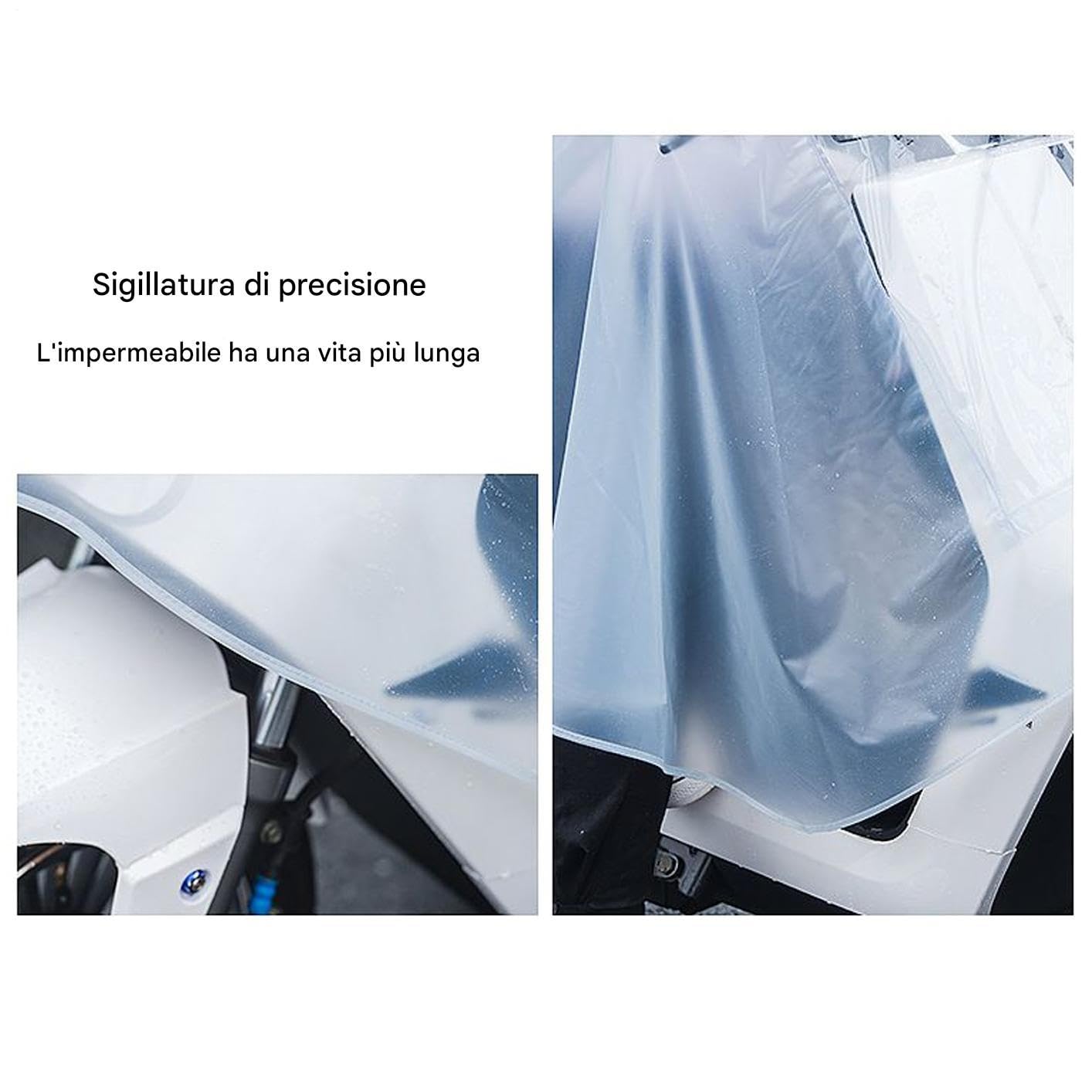 Poncho Bici Impermeabile per Motocicli con Cappuccio | Impermeabile Riutilizzabile Trasparente Per Donne Scooter Escursioni Motocicletta All'aperto